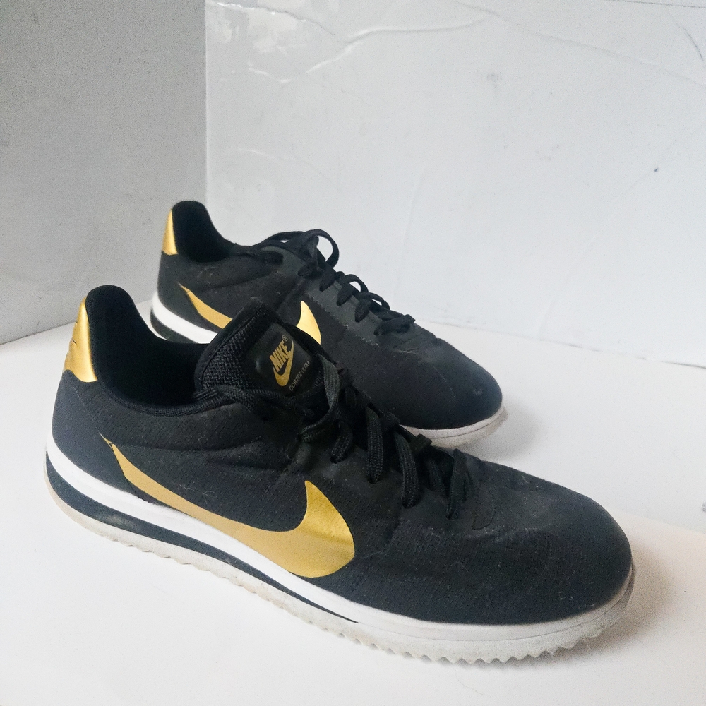 Nike Cortez Ultra QS "Black Metallic Gold" Bruno Mars Super Bowl Mens Size 9.5
